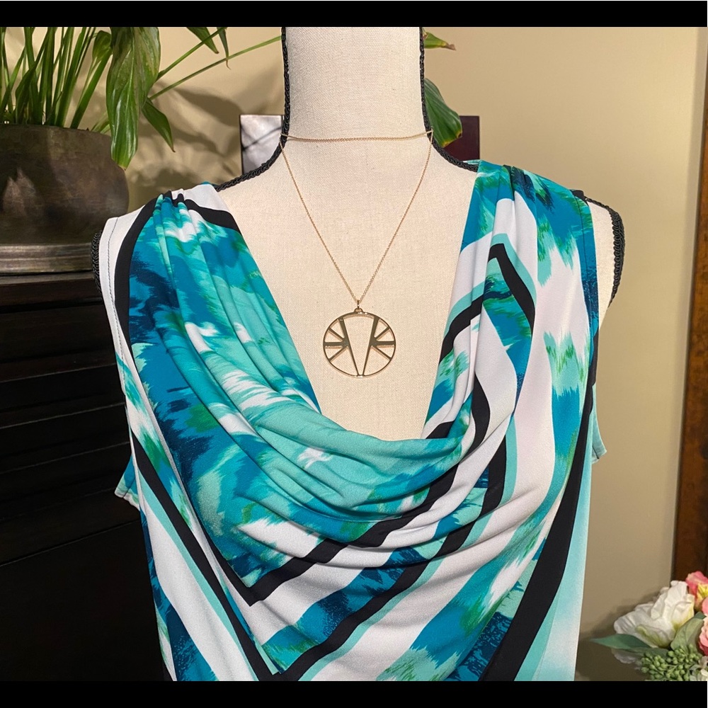 Calvin Klein Drape Neck Sleeveless Top
